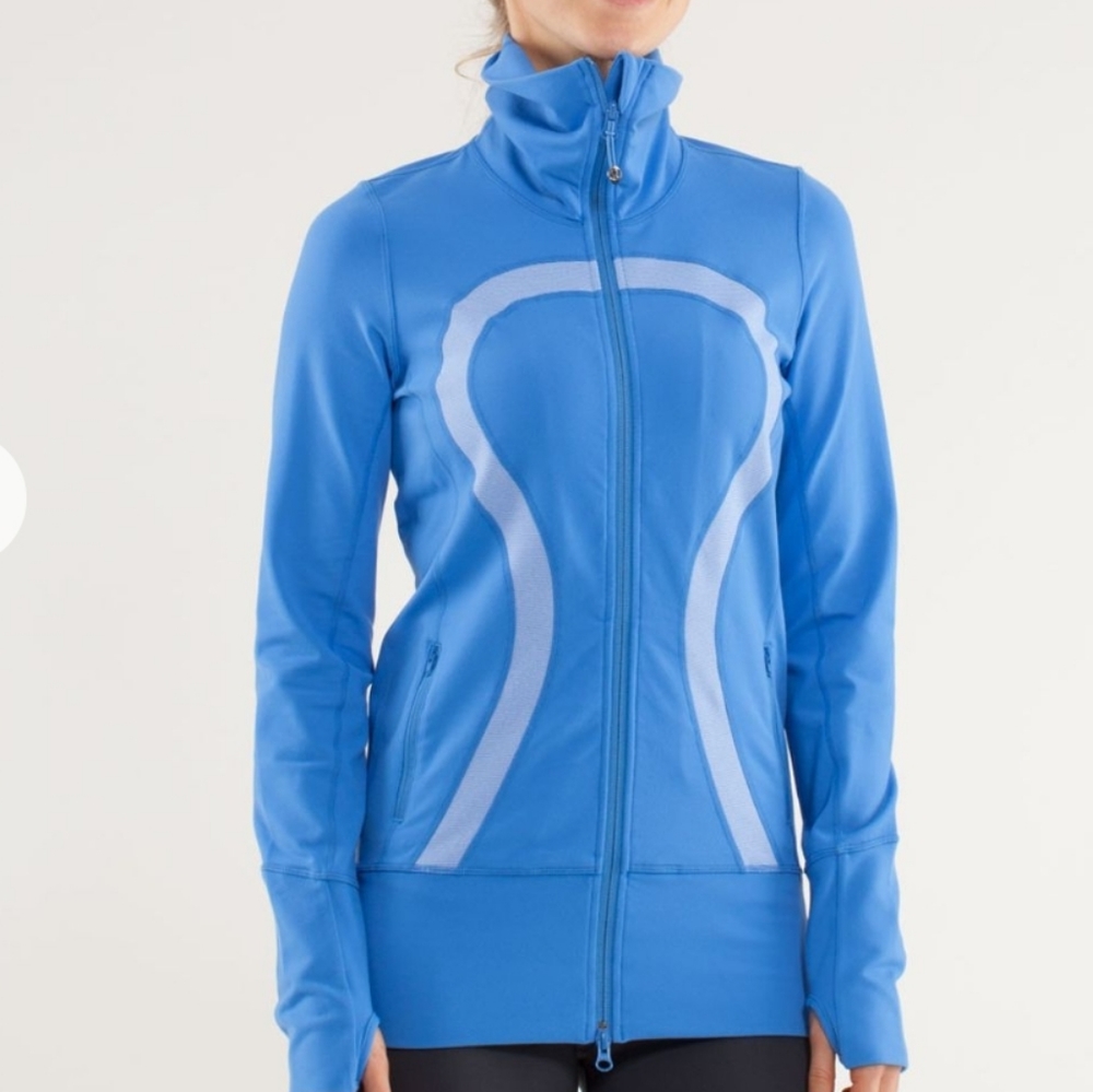 Lululemon In Stride Jacket in Porcelaine / Wee Stripe White Porcelaine